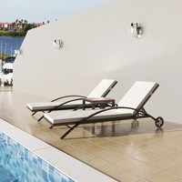 Sonnenliegen Mit Tisch Poly Rattan Braun Garten Terrasse Balkon Outdoor