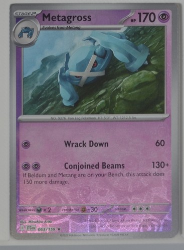 Metagross 063/159 Journey Together Reverse Holo Pokemon TCG