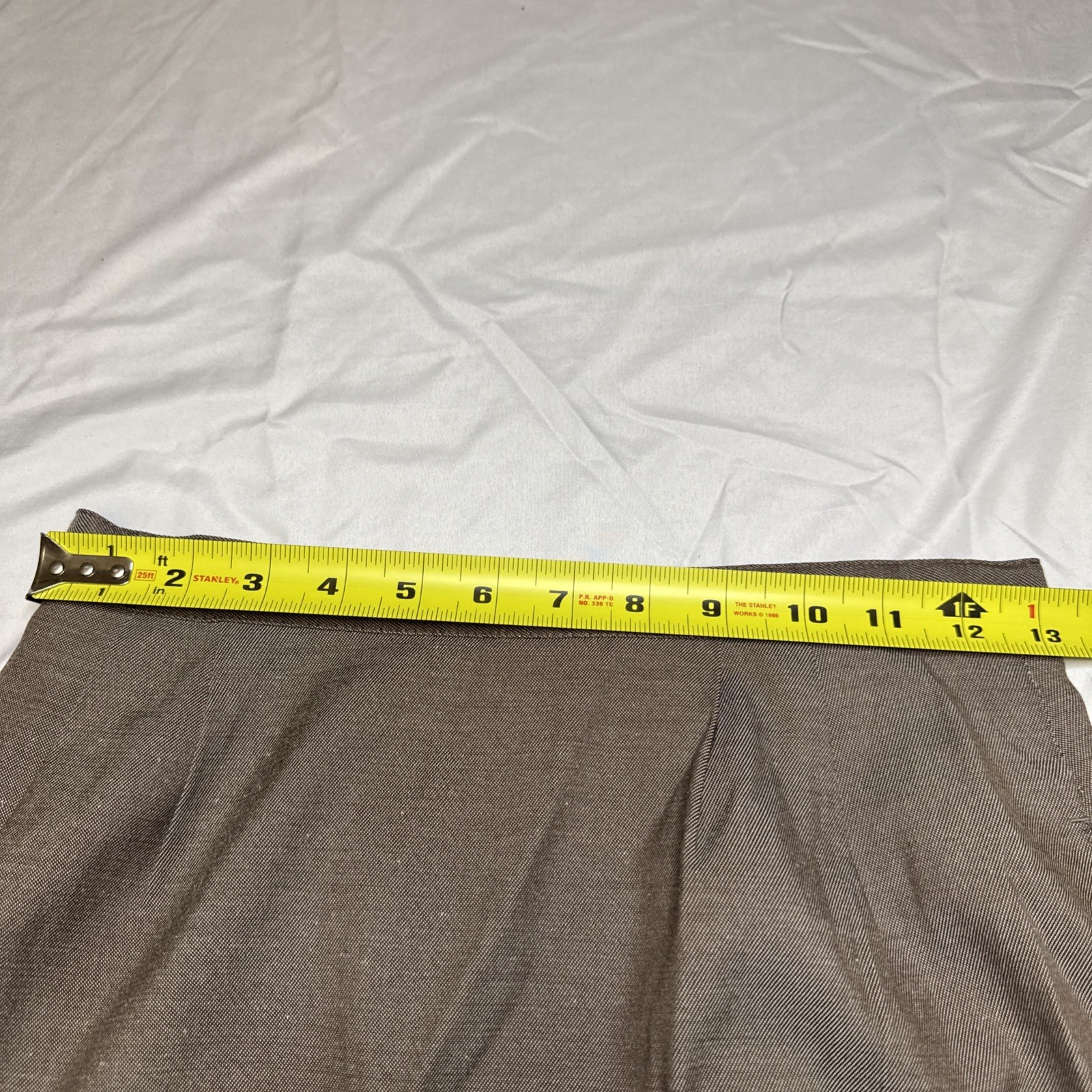 Vintage Brown Midi Pencil Skirt Size 8 Office Career Back Vent RN 50610 image 5