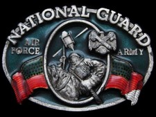 KC31138 VINTAGE 1982  AIR FORCE / ARMY NATIONAL GUARD  MILITARY BELT BUCKLE