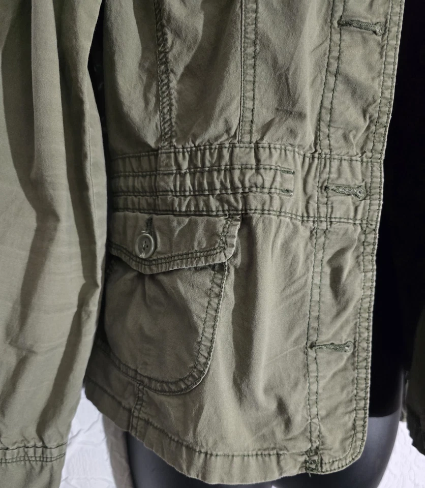 St John's Bay Womens Cargo Army Green Jacket Size Petite Medium - Image 4 of 4