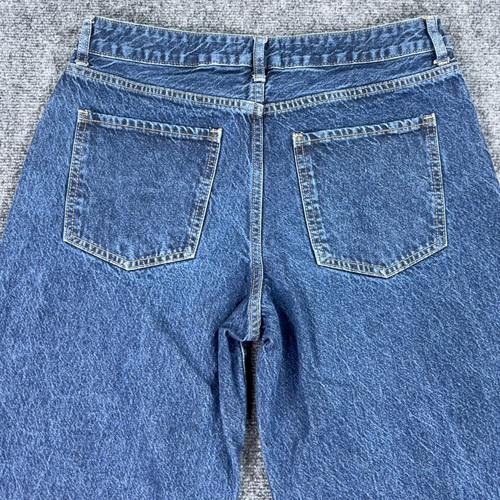 S.O.N.G. Women Dark Wash Wide Leg High Rise Cotton Denim Jeans Size 11/30 - Afbeelding 4 van 9