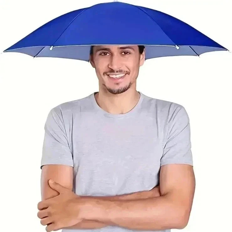 Hands Free Head Umbrella Hat Folding Sunshade_Cap Windproof Outdoor Fishing