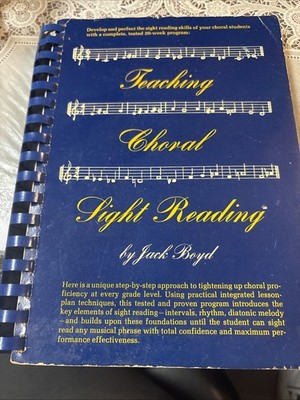 Teaching Choral Sight Reading by Jack Boyd Plastic Comb Binding  1975 E9