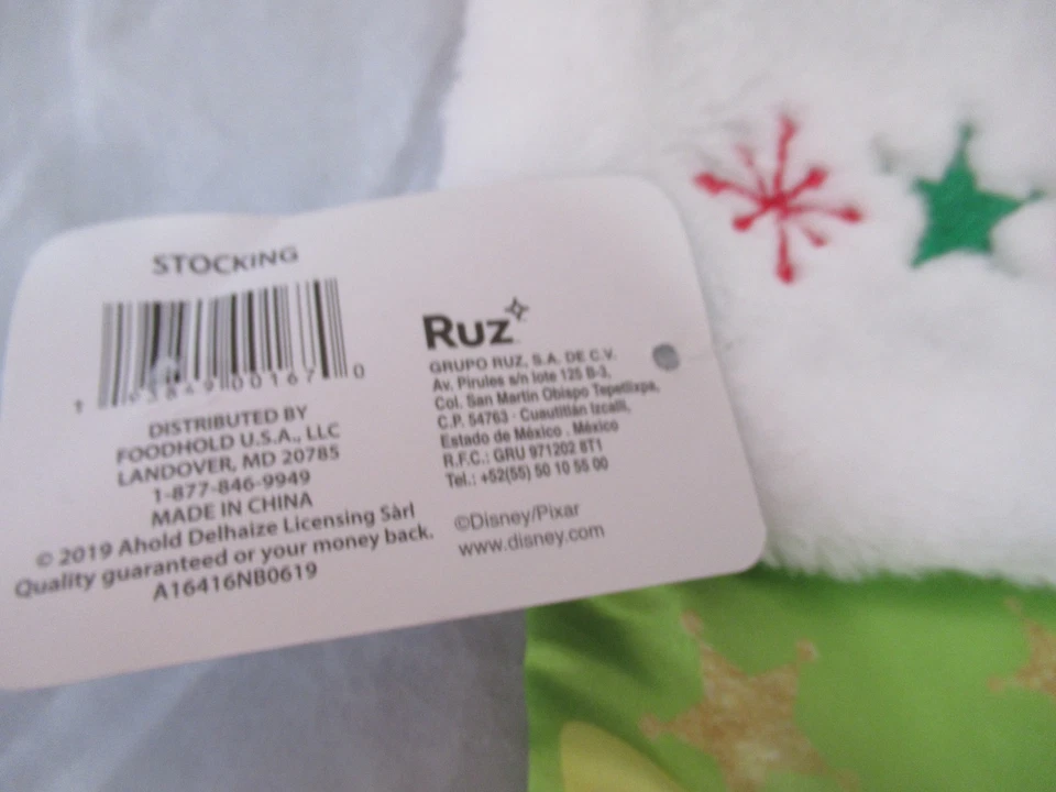 Medias de Navidad Toy Story Nuevas 16" Woody Disney Pixar Verde Vellón Bordado Foto 4 de 4