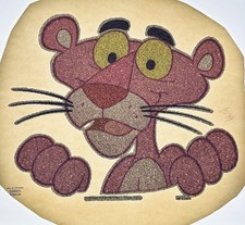 Original Vintage Pink Panther Cartoon Glitter Iron On Transfer