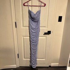NWT NEVER WORN! Windsor Lilac Ruched Maxi Evening Gown Body-con Size Large