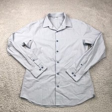 Lululemon Commission Long Sleeve Shirt Mens L Linen Blue Button Up Casual Office