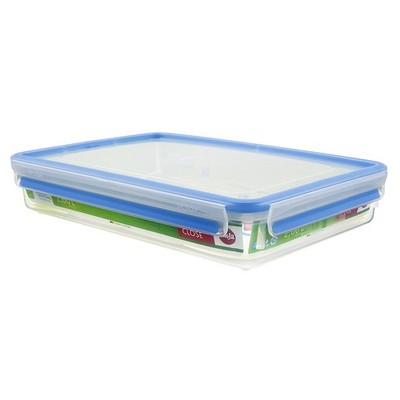 EMSA Clip & Close Frischhaltedose, 2,6 Liter, Kunststoff, transparent/blau