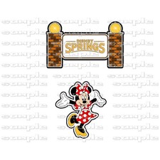 Disney Springs Minnie 2 pc vtdj Premade Scrapbook Paper Piece die cut