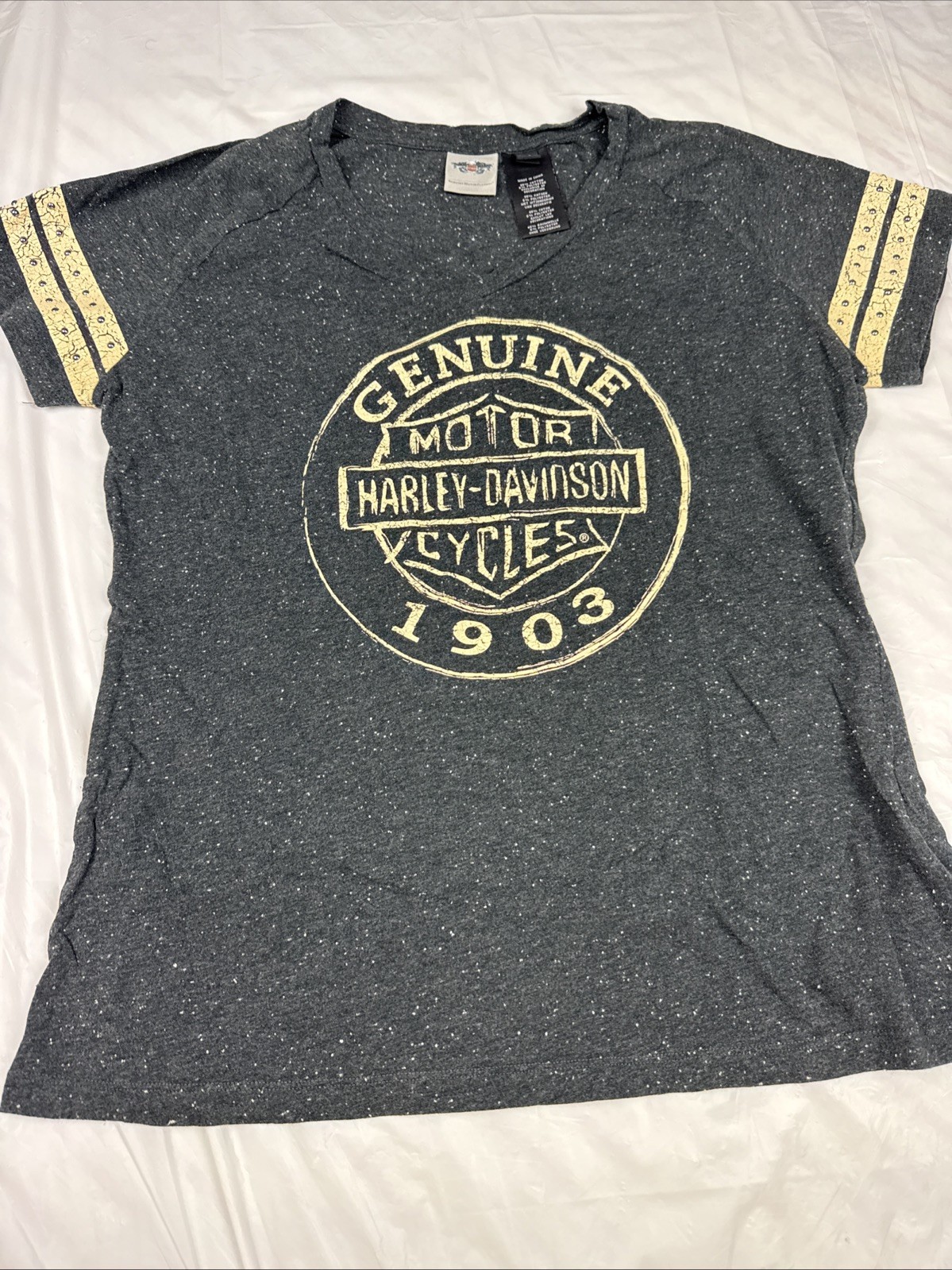 Harley Davidson Studded Genuine Motorclothes Vintage Short Sleeve shirt Size XL