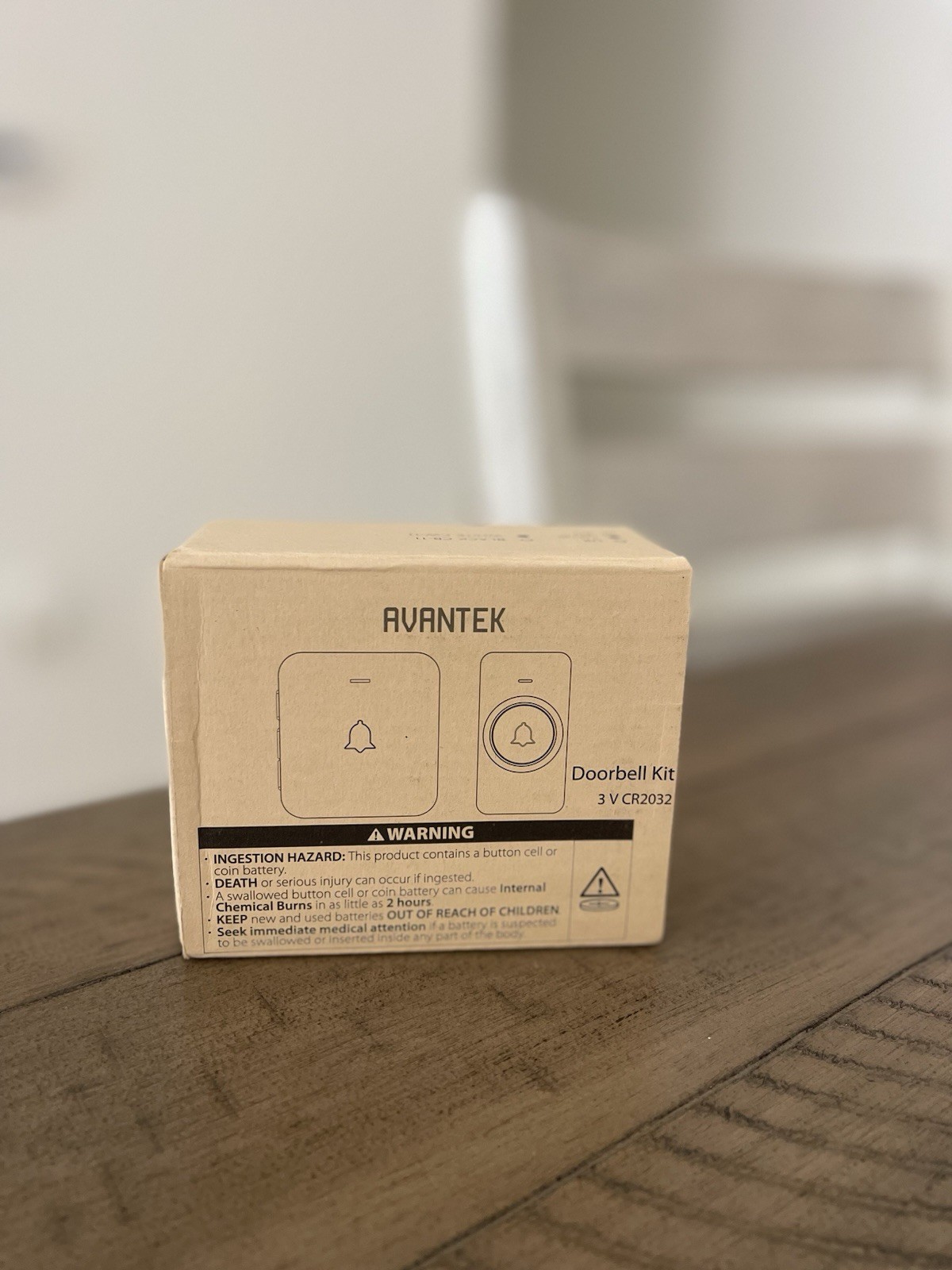 AVANTEK Wireless Doorbell, Mini Waterproof Doorbell.