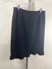 JONES STUDIO Women’s Size 14 Pencil Skirt Pleated Hem Solid Black Lined Career — photo 3