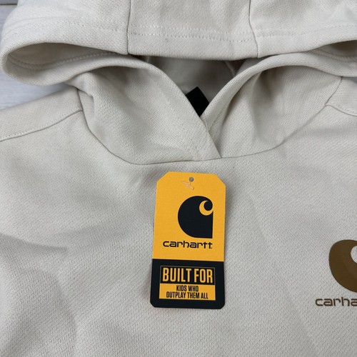 Carhartt Boys Size 6 Hoodie Kids Youth Malt Tan Brown Sleeve Logo Hunting NWT - Picture 3 of 10