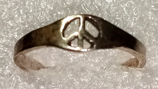 New Silver Color Peace Sign Ring from Thailan...