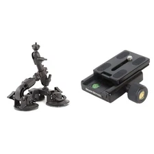 Delkin Fat Gecko Triple Suction Camera Mount Bundle with Quick Release Kit