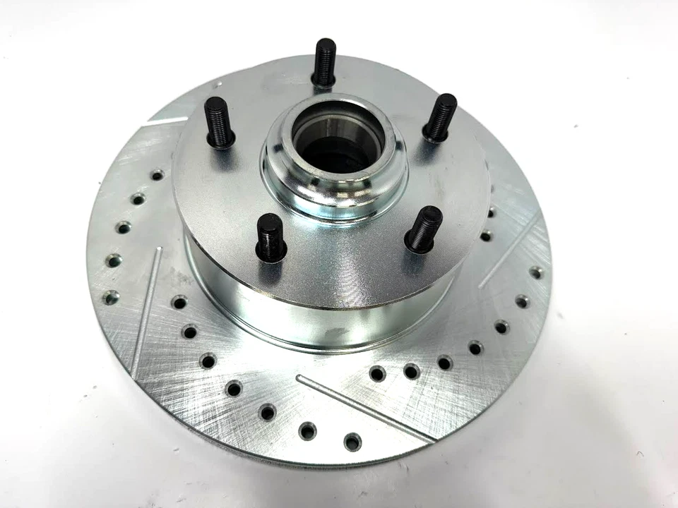 Kit de conversión de freno de disco GM 1959-64 Chevy Brookwood Performance perforado ranurado Foto 4 de 4