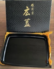 Japan Echizen Lacquerware Hirogai Tray Ogai Natural Wood 26x39cm Set of 1