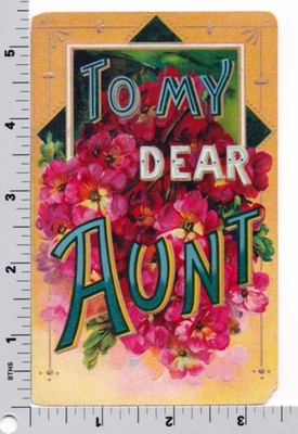 To My Dear Aunt Postcard Pink Flowers Large Letter Postcard Series 1660