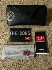 Ray Ban Case Black Leather Sunglasses Glasses Case Only Authentic