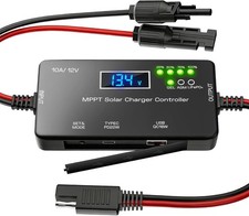 Solar Charge Controller 12V 10A Type-C USB for Solar Panel Gel, AGM LiFePO4