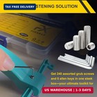 240Pcs Stainless Steel Allen Head Socket Hex Set Grub Screw Assortment Cup Point