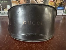 Vintage Gucci Leather Flip Black Sunglasses Case Soft