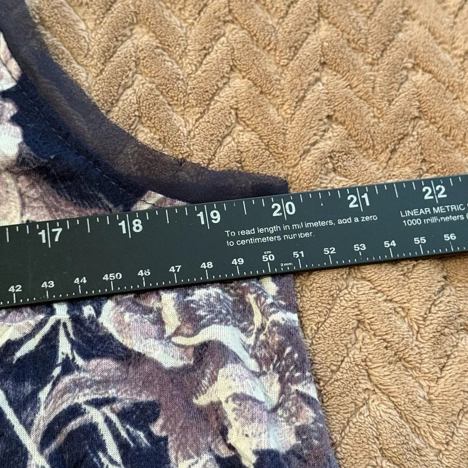 SIMPLY VERA WANG Mujer L Cuello Redondo Multicolor Gasa Hanky Dobladillo Capricho Foto 3 de 4