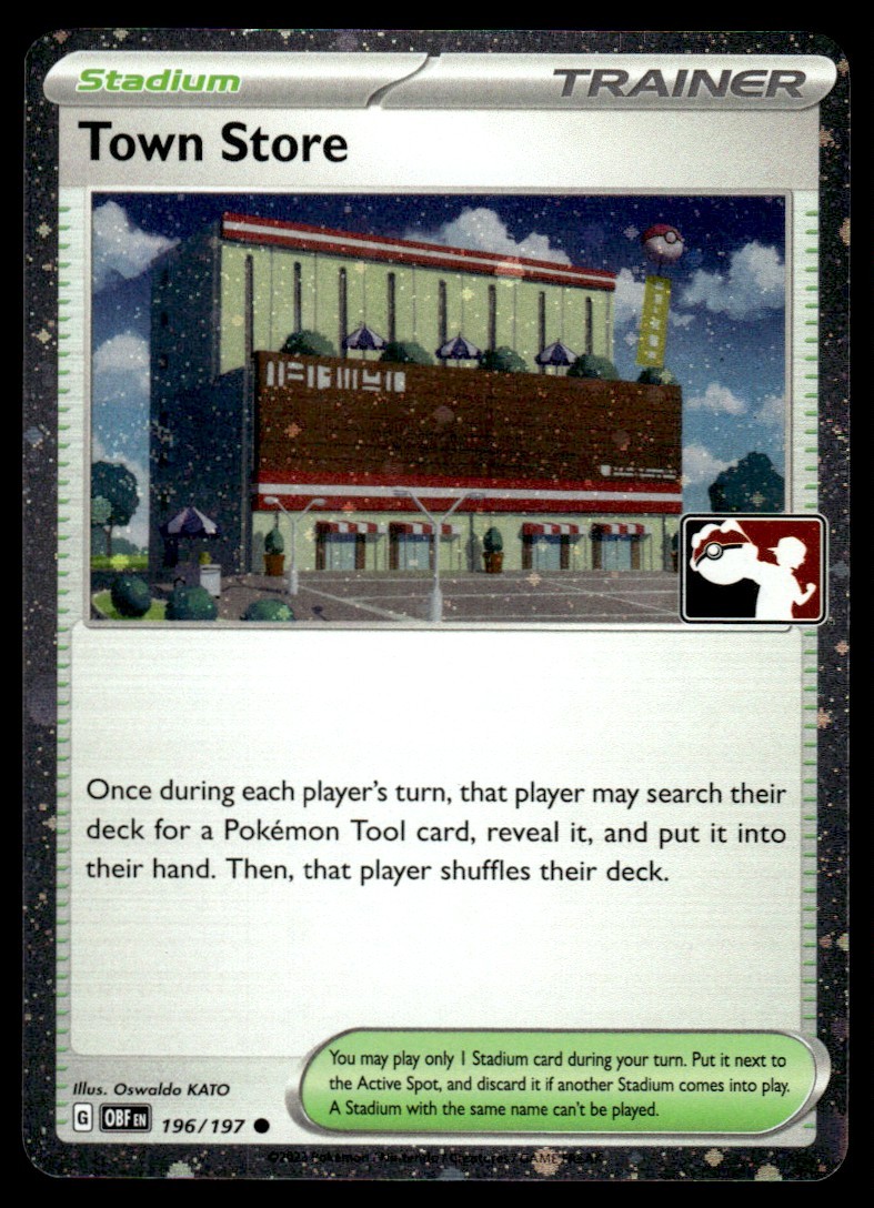 2025 Pokemon Stamped Prize Pack Series Six Town Store #196 Near Mint Holo