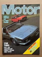 LAMBORGHINI JALPA MOTOR MAGAZINE JUNE 18 1983 - Jalpa cover with road test + fia