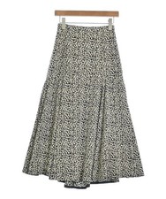 ROPE Long/Maxi Length Skirts BlackxWhitexOrange Flower Pattern 2200615569178