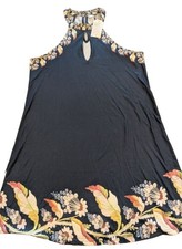 Women's Unbranded Black Floral Halter Neck Aline Dress M