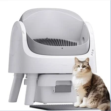 Self Cleaning Cat Litter Box, Open Top Litter Box for Multiple Cats,