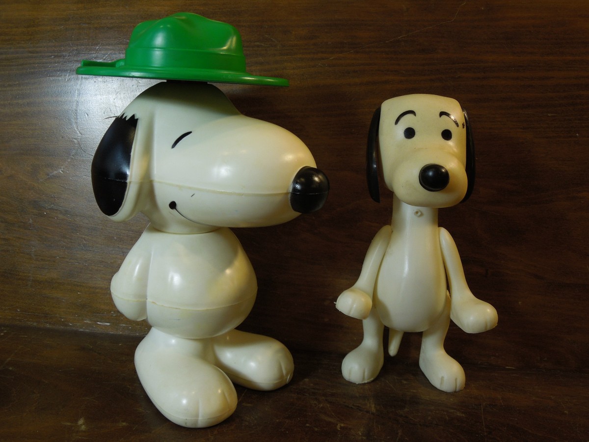 SNOOPY OLD ２体SET Vintage Set of 2 Peanuts Snoopy Toys - Scout Stackable