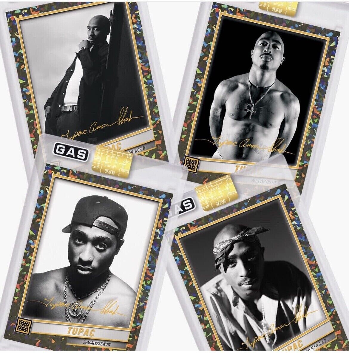 2Pac Tupac 2023 GAS Hip-Hop Trading Cards Set of Four Autograph Facsimile