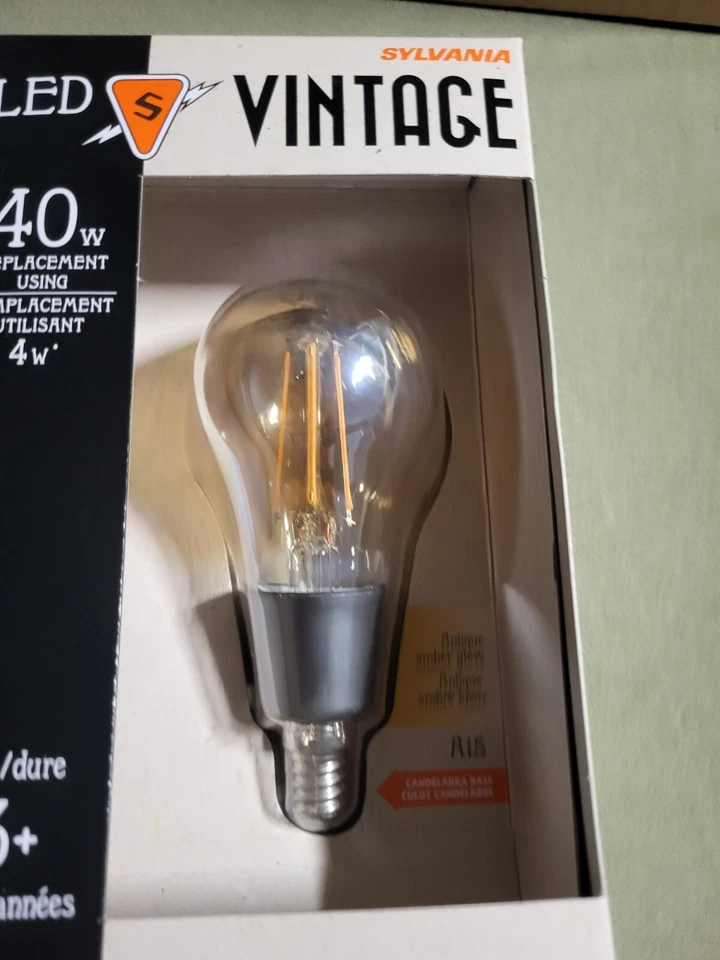 Sylvania LED A15 Amber Candelabra Base 2200k 4w/120v Case Of 6 LED4A15C/822/VIN/ - Image 4 of 4