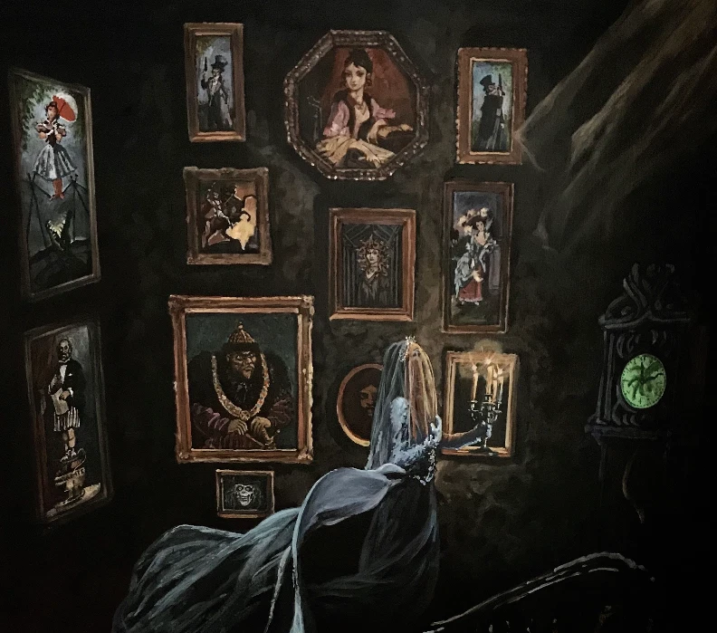 Póster estiramiento de retratos de pasillo de novia mansión embrujada Disney WDW Disneyland Foto 2 de 4