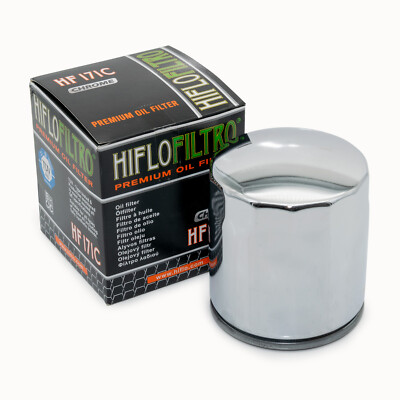 Ölfilter Hiflo HF171C chrom für Buell M2 Cyclone / Harley Davidson FLSTC