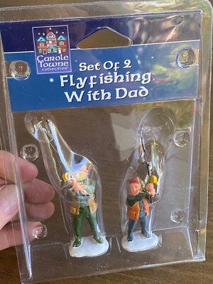 Lemax Carole Towne Collection Fly Fishing With Dad Set of 2 #12495 CLST New