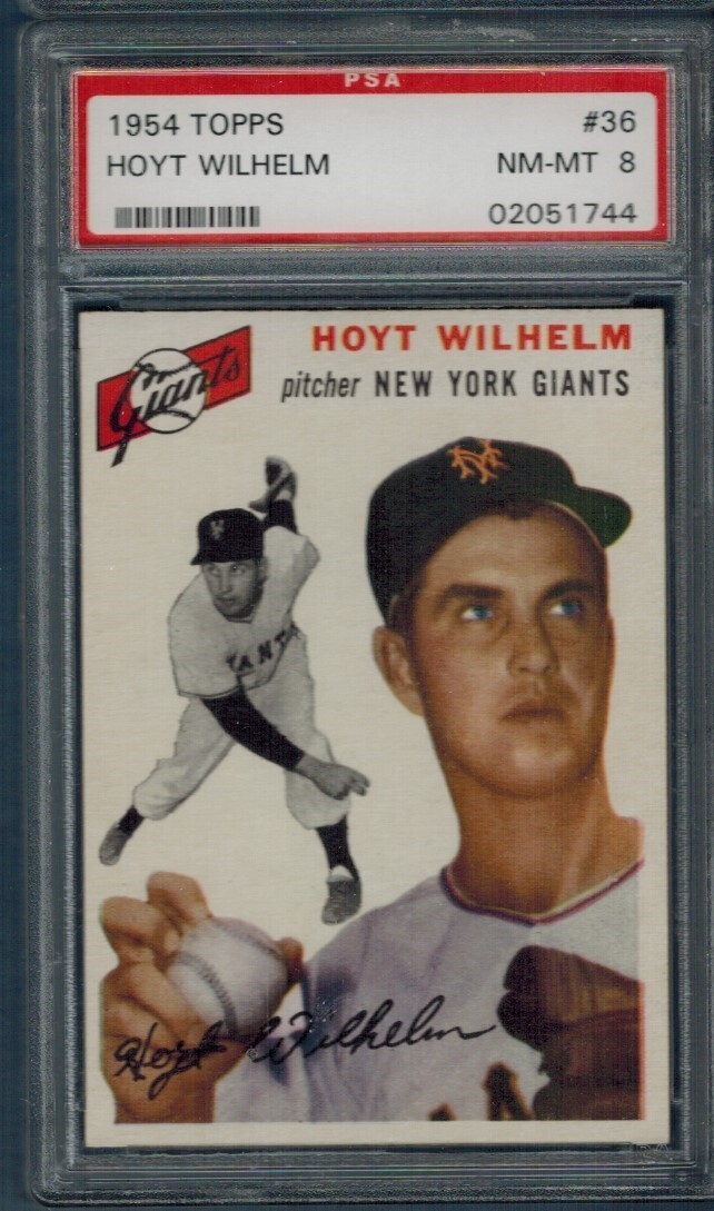 1954 Topps #36 Hoyt Wilhelm PSA8 NM-MT HOF