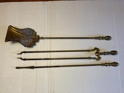 Vintage French Country Gold Fireplace Tools Only - Image 1 of 4