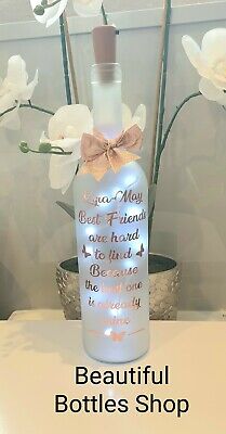 LED Star Light Up Bottle  Personalised Gift For a Birthday 18 21 30 40 50 60 70 