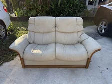 Ekornes Stressless Sofa w/ Recliner Seats and 2 Ottomans