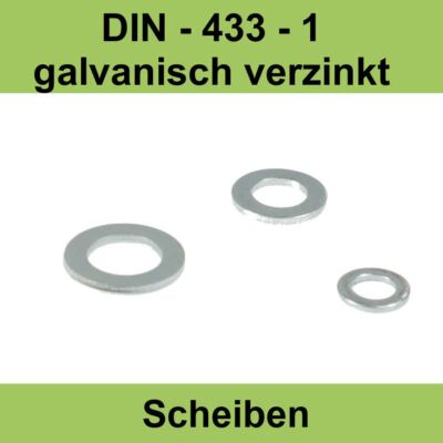 DIN 433 M6,4 Unterlegscheiben Stahl verzinkt Zylinderschrauben galv. U-Scheiben