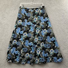Vintage Sag Harbor Floral Maxi Skirt Cottagecore Retro Dark Fairy Boho Women's S