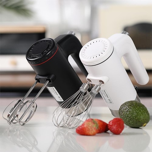 5-Speed Electric Hand Mixer Light Weight 400W Dough Hooks, Beaters, Whisk WHITE - Picture 7 of 8