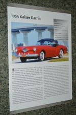 1954 Kaiser Darrin Info Spec Sheet Photo Feature Print 54 5