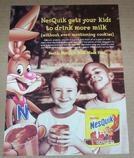 2000 print ad page - Nestle QUIK NesQuik chocolate milk BOYS bunny Advertising