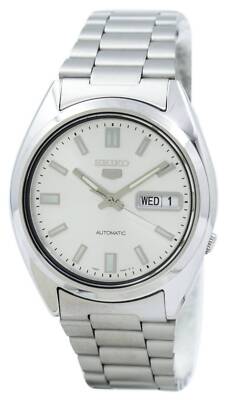 Seiko 5 Automatic White Dial Silver Stainless Steel Band SNXS73K1