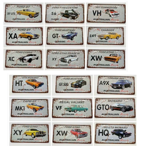 Metal Tin Car Signs Vintage Retro Wall Decor Bar Pub Ford Holden Car Sign